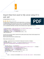 Import Data From Excel To SQL Server Using C# in ASP