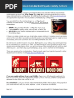 ShakeOut Recommended Earthquake Safety Actions