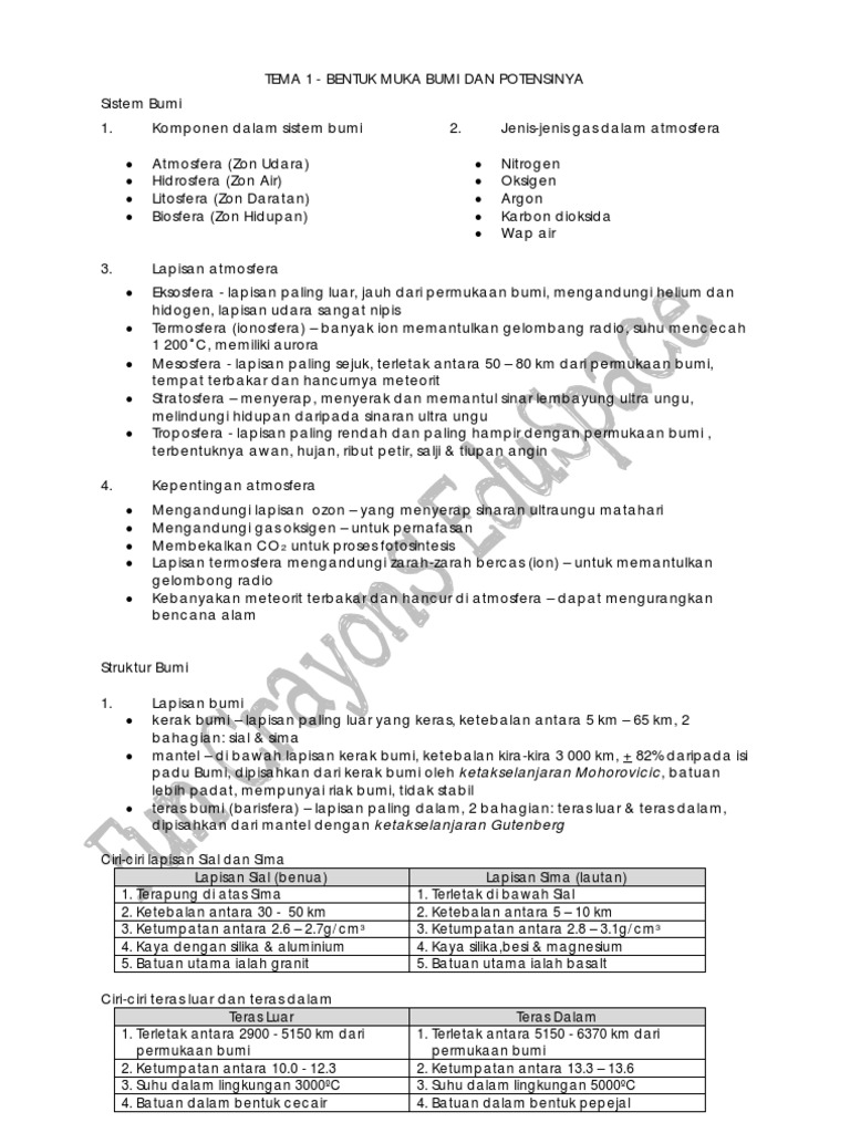 Geografi Tingkatan 4 - Sistem Bumi