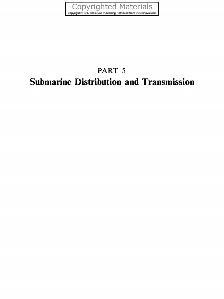 Submarine Cables and Systems PDF Cable Wire