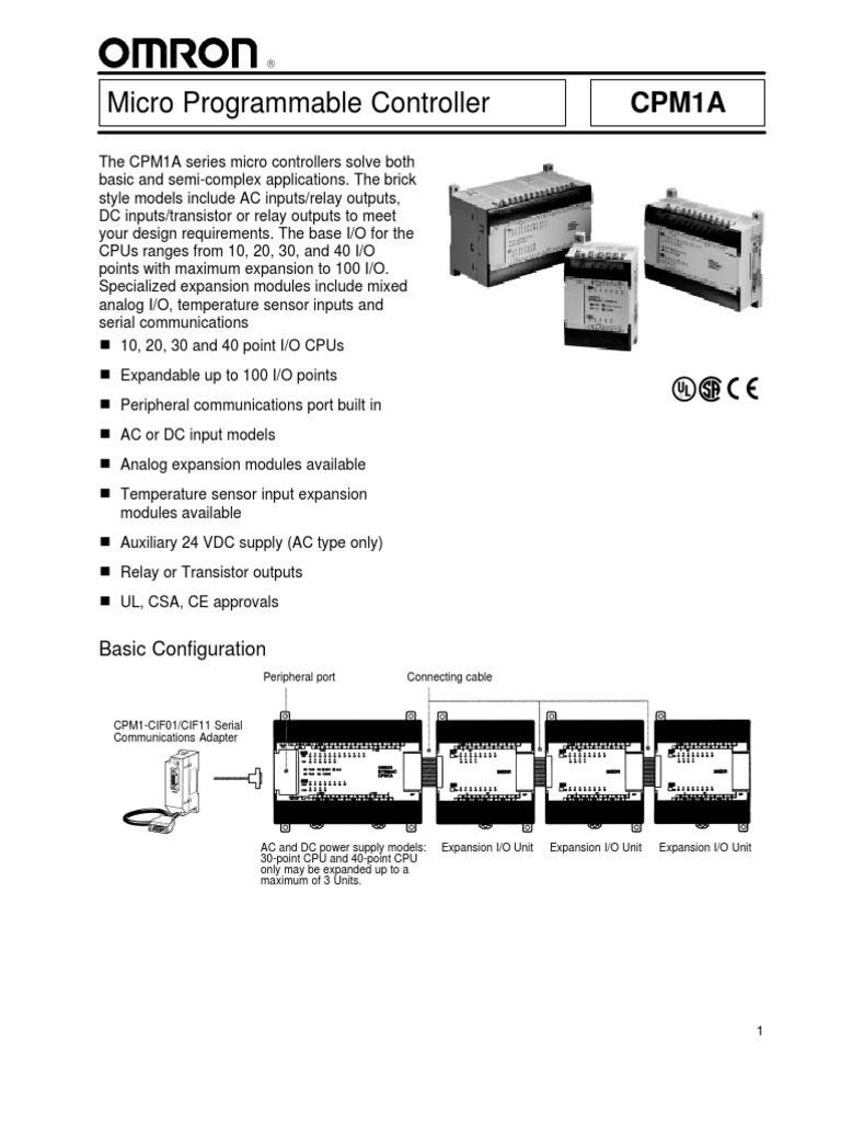 Manual Cpm1a | Power Supply | Input/Output