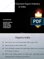 Scenario of Garment Export Industry in India
