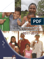 Plan Nacional Perú Contra La Indocumentación 2011-2015. Anexos Del Plan.