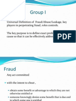 Defining Fraud and Abuse - Workshop Group 1 Presentation