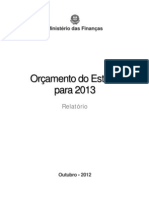 Relatório do Orçamento do Estado para 2013
