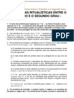 Diferenças Ritualísticas Entre o Primeiro e o Segundo Grau