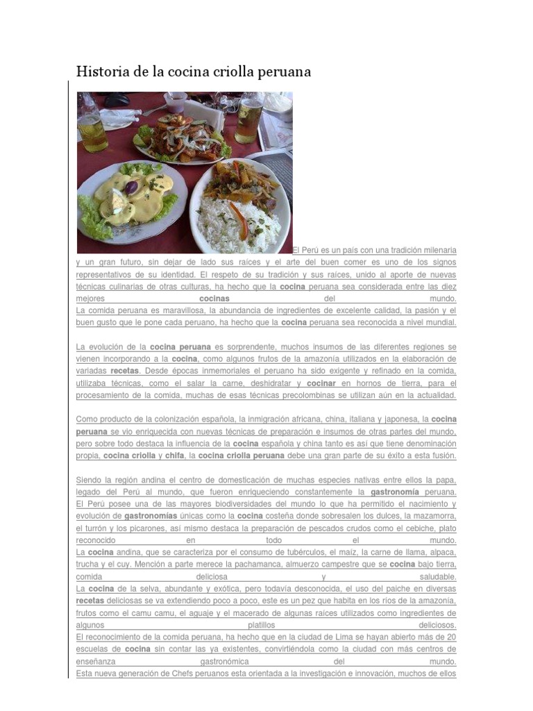 Cocina Criolla PDF Alimentos Cocina