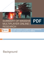 Summary of Massively Multiplayer Online (MMO) Research