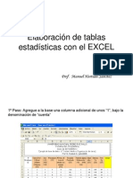 Elaboración Tablas en Excel