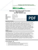 Washington State Public Health Association: Executive Director Start Date: February 1, 2009