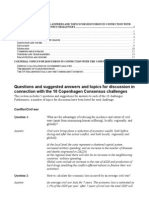 Questions and Suggested Answers and Topics For Discussion in Connection With The 10 Copenhagen Consensus Challenges