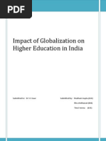 Download Impact of Globalization on Higher Education in India by Shubham Gupta SN110374973 doc pdf