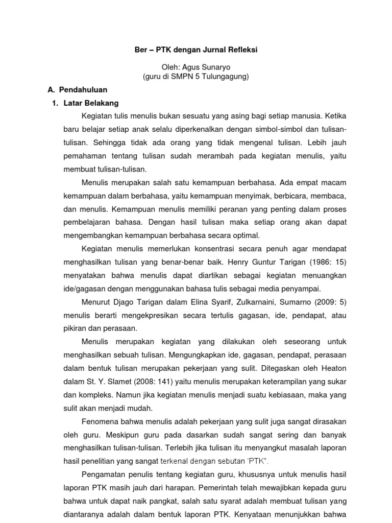 Artikel Ber PTK Dengan Jurnal Refleksi