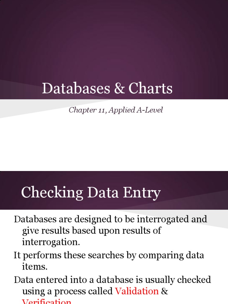 Databases & Charts: Chapter 11, Applied A-Level | PDF | Computers