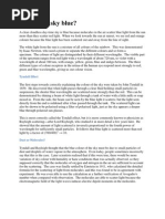 Why Is The Sky Blue | PDF | Atmosphere Of Earth | Light
