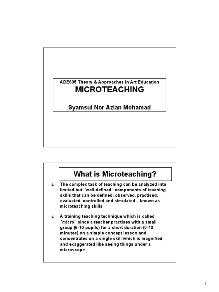 Week 9 Microteaching | PDF | Teachers | Question