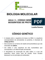 Aula 05 -Código Genético. Biossíntese de Proteínas