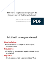 Elaborarea Si Aplicarea Unui Program de Stimulare A