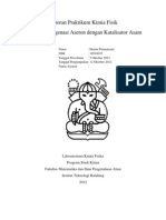 Laporan Praktikum Kimia Fisik-Kinetika Halogenasi Aseton Dengan Katalisator Asam