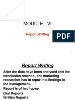 Module - Vi: Report Writing