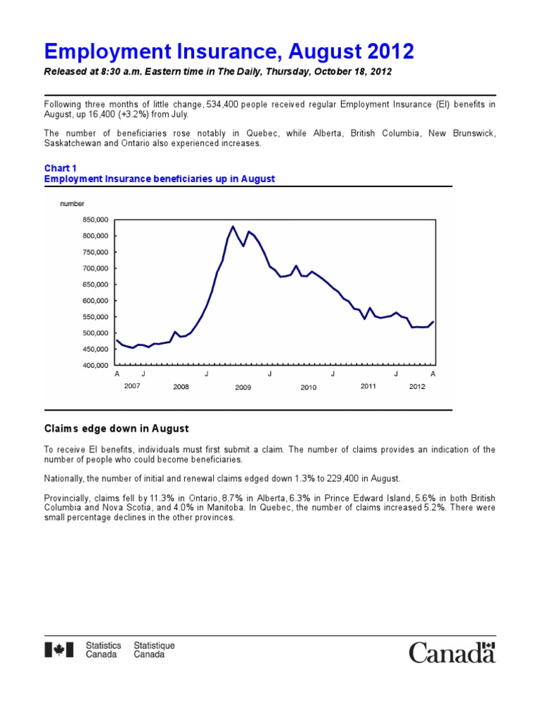 Ei Benefits PDF Provinces And Territories Of Canada Unemployment
