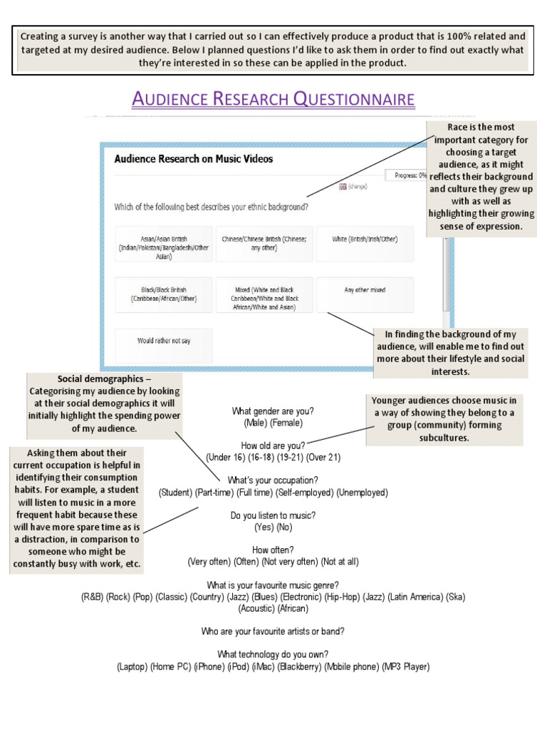 Audience Research Questionnaire for Music | PDF | Survey Methodology ...