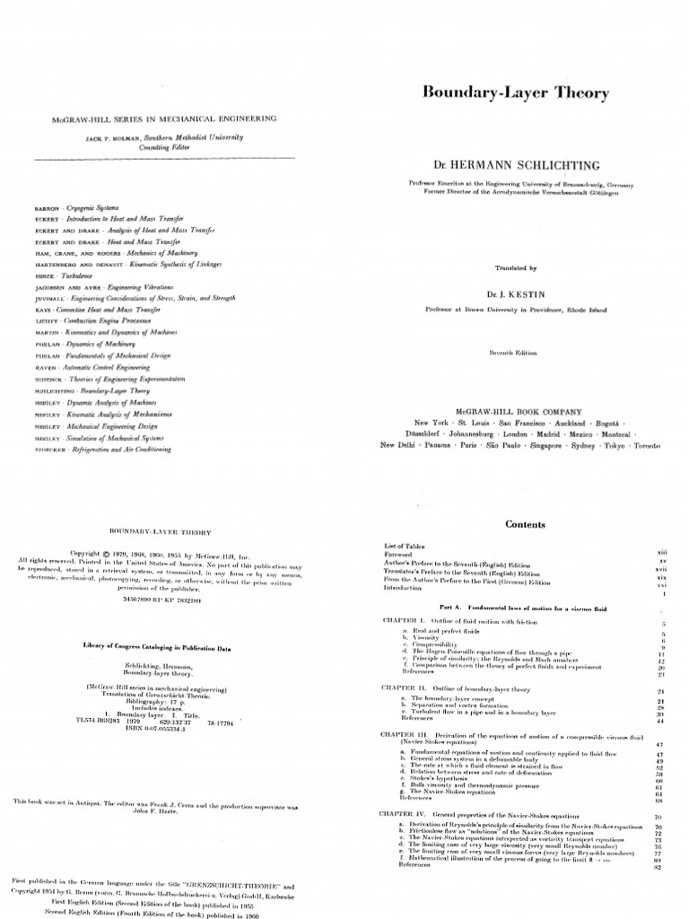 Boundary Layer Theory Schlichting | PDF