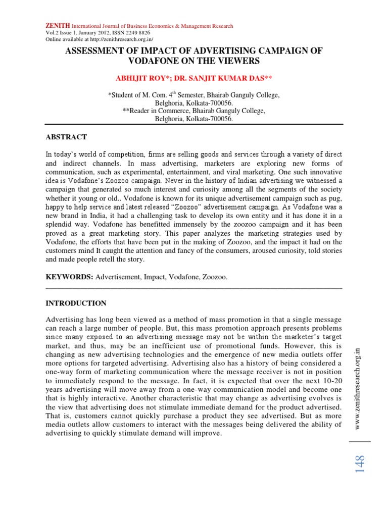 Vodafone Case Study Pdf Advertising Marketing