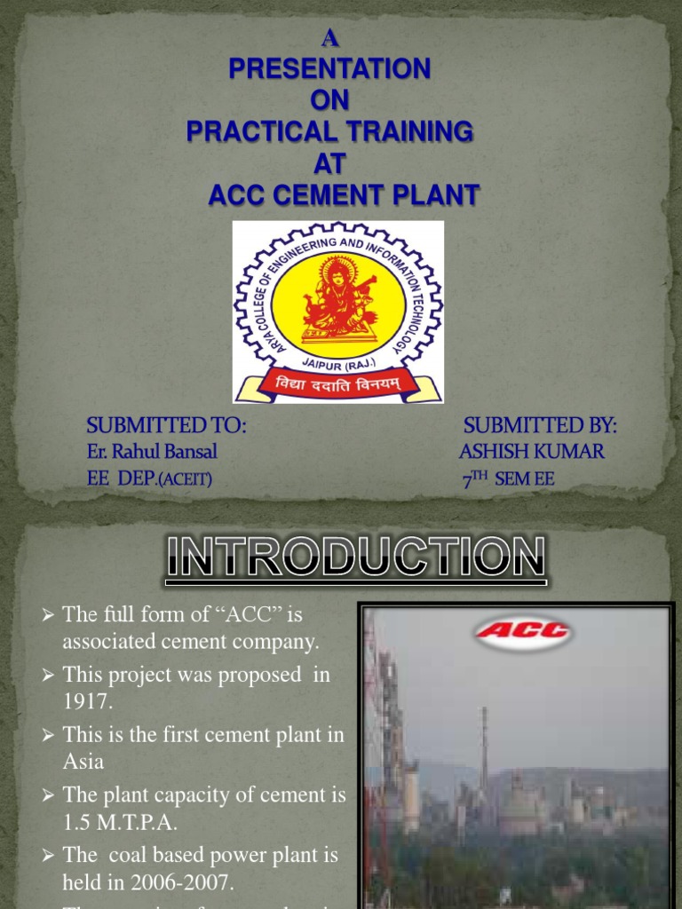 ACC Cement Plant Training Overview | PDF | Boiler | Energy Technology