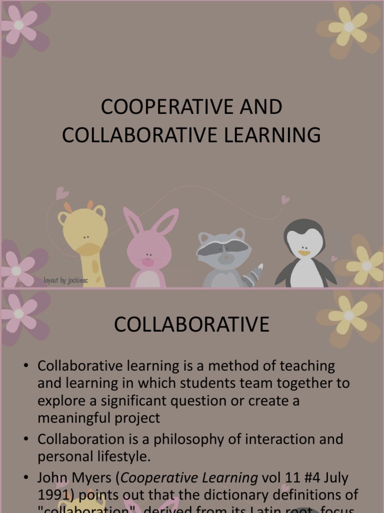 Cooperative vs Collaborative Learning | PDF
