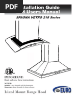 Download SV218 Island Mounted Manual by Euro-Kitchen Inc SN11047739 doc pdf