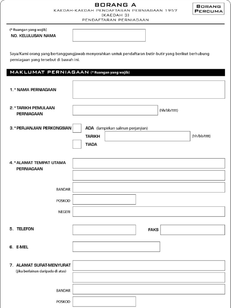 Borang A Ssm Pdf
