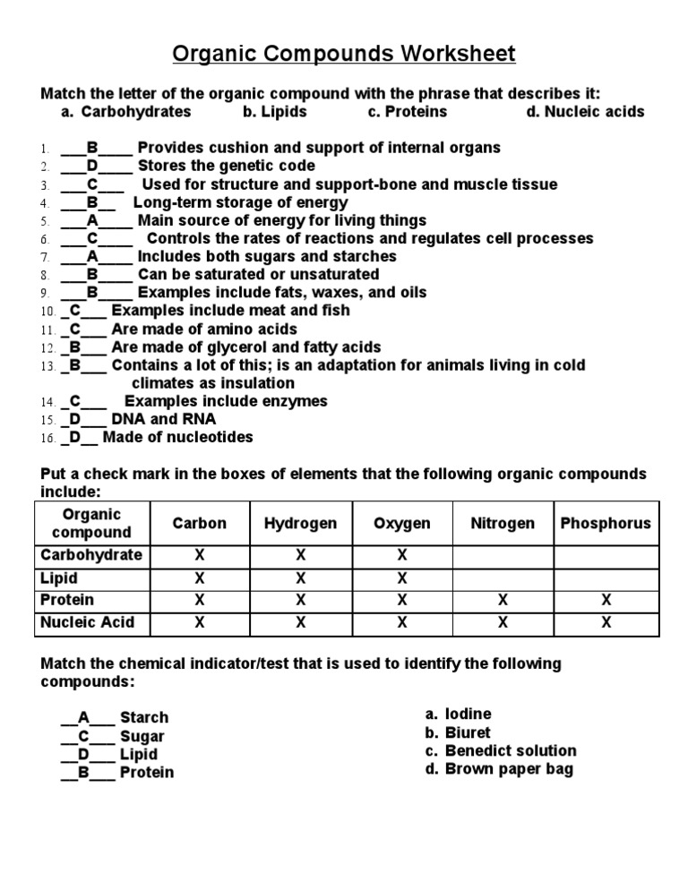 Worksheets Organic Compounds Worksheet organic compound worksheet structure of compounds precommunity printables