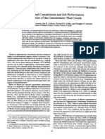 Organizatioanl Commitment and Job Performace It's The Nature of The Commitment That Counts (Meyer Et Al - JAP 1989)