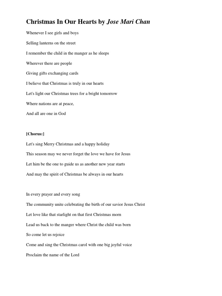 Christmas In Our Hearts By Jose Mari Chan Pdf