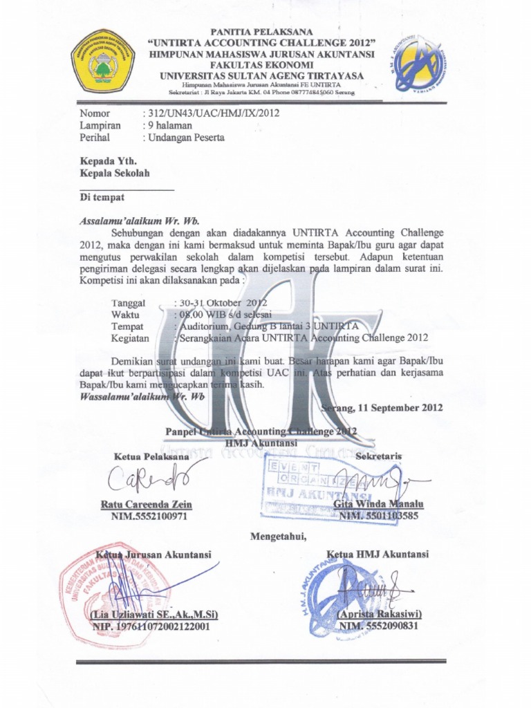 Surat Undangan Ke Sekolah