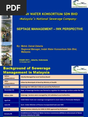 Septage Management Indah Water Konsortium Iwk Perspective Sewage Treatment Sanitary Sewer