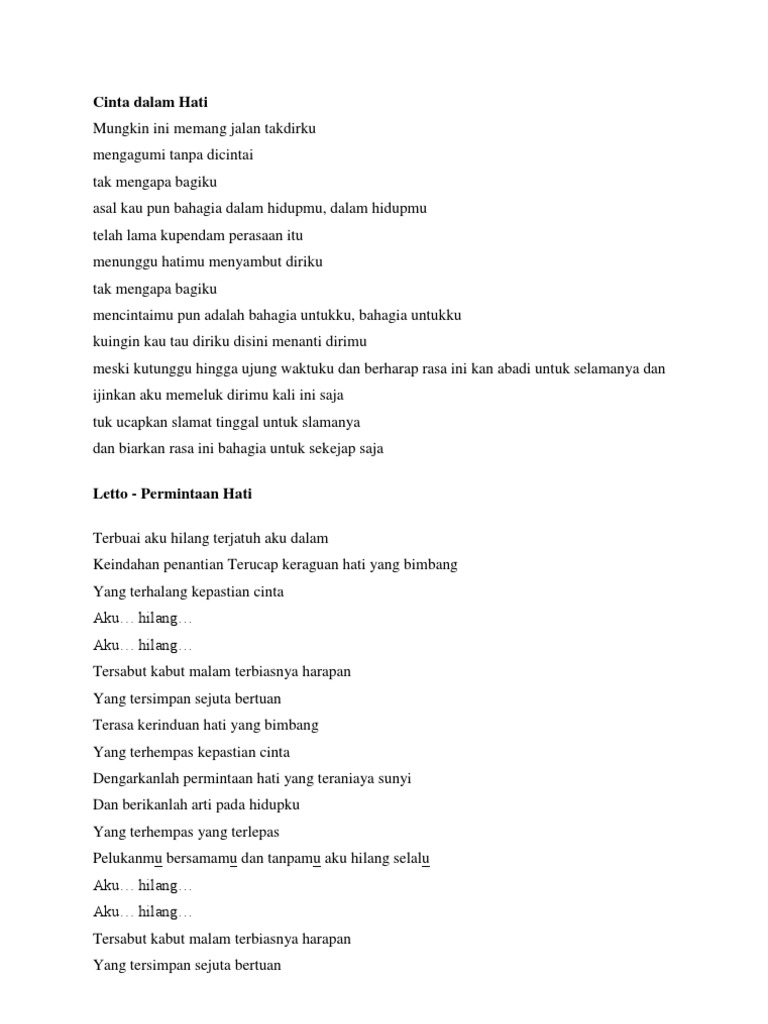 Lirik Lagu Ungu Letto