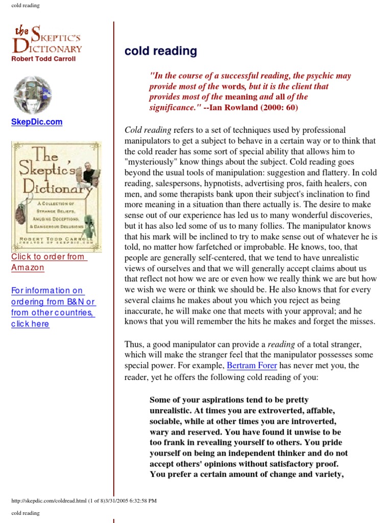 Cold Reading | PDF