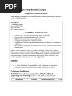 Sample Network Engineering Resume