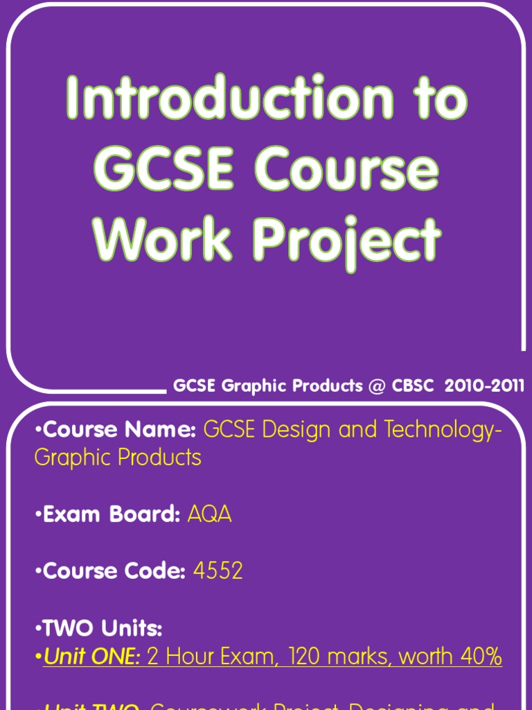 GCSE Graphic Products at CBSC 2010-2011 | PDF | Educational Assessment ...
