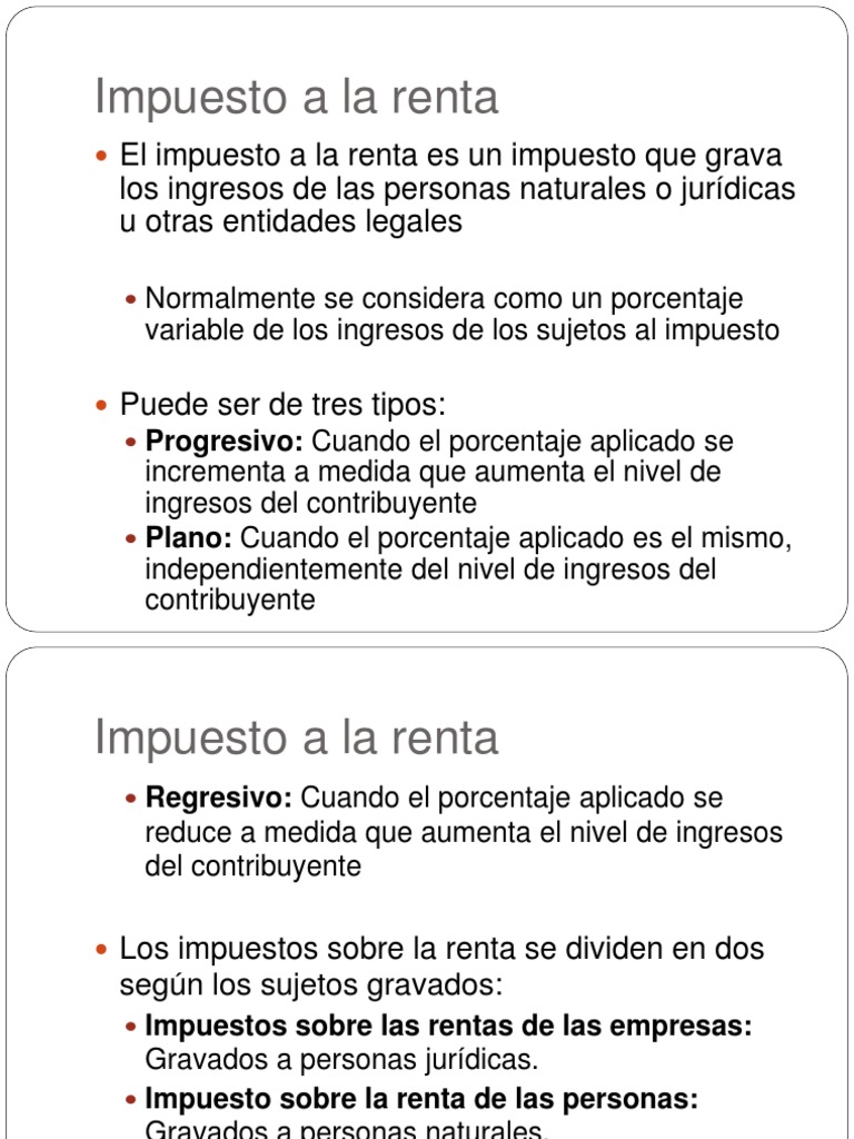 Impuesto a la Renta: Definición y Tipos | PDF | Impuesto sobre la renta ...