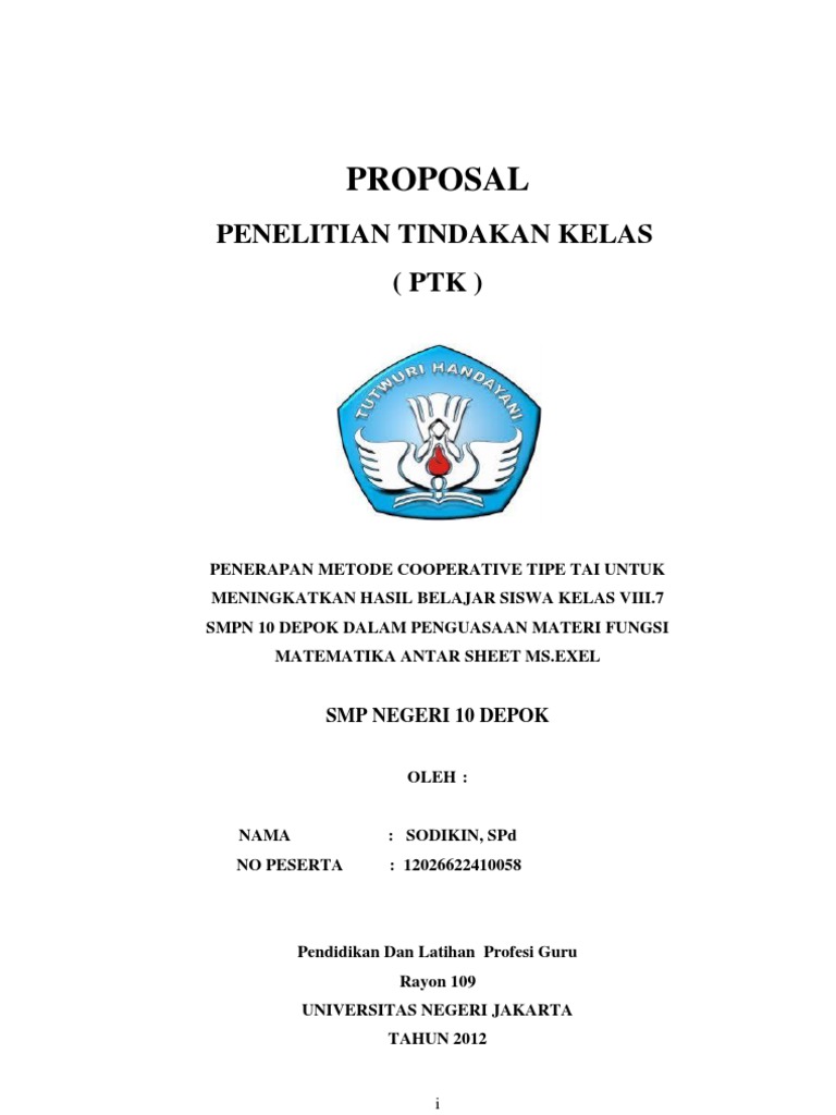 Contoh Proposal Ptk Sodikin