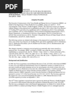 Texas Women's Health Program Abortion Affiliate Rules