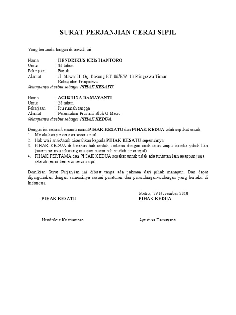 Contoh Surat Hak Asuh Anak Informasi Seputar Dunia Militer