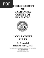 Superior Court OF California County of San Mateo: As Amended Effective July 1, 2012