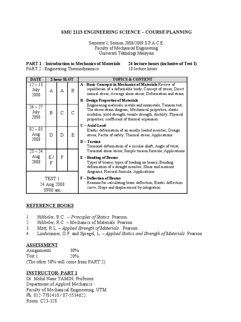 Course Plan SMU2113 | PDF | Technology & Engineering