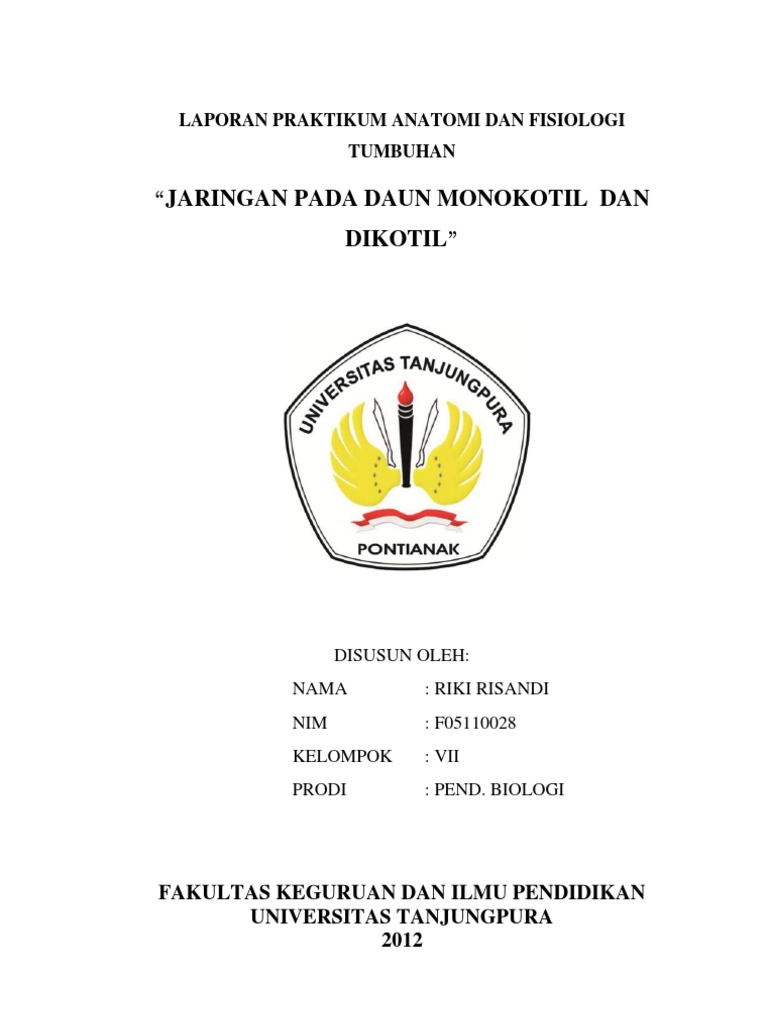 Laporan Praktikum Anatomi Dan Fisiologi Tumbuhan Jaringan
