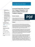 Increased Productivity, Decreased Cost, Happier Employees: First American Meets Goals With TechExcel HelpDesk