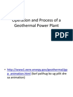 Operation and Process of A Geothermal Power Plant